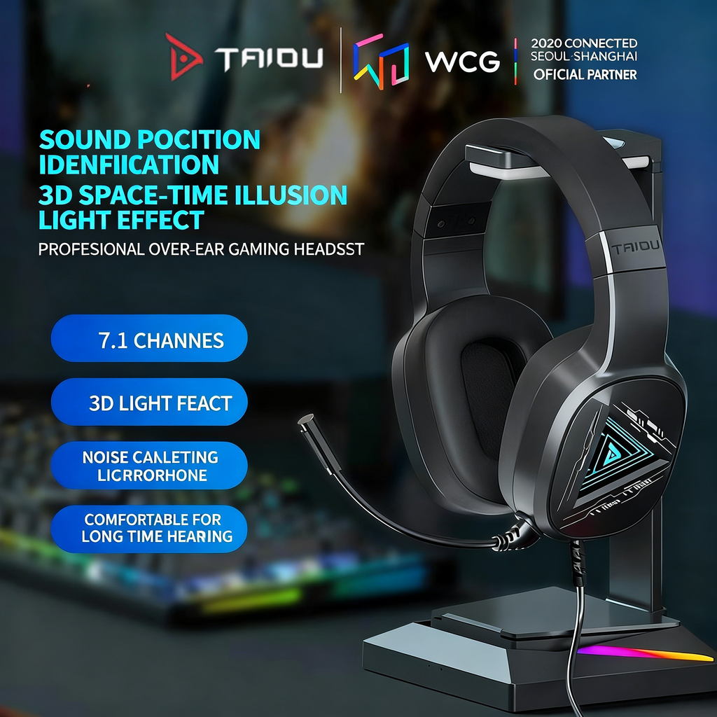 [TAIDU] Phantom 2.4G Quad-Mode Wireless Gaming Headset, Over-Ear, PC Universal, Bluetooth Gaming with Microphone THS320