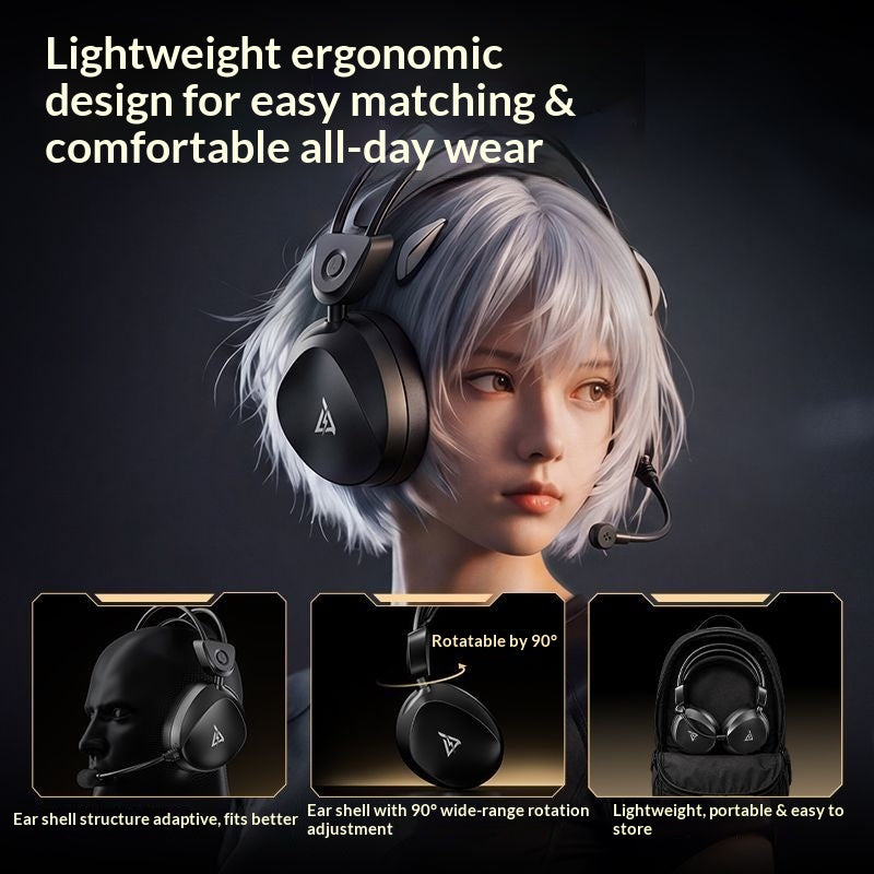 [TAIDU] THS333 Competitive Edition Lightweight Gaming Headset with Quad-Mode Wireless 7.1 Surround Sound, 2.4Gfps Delta