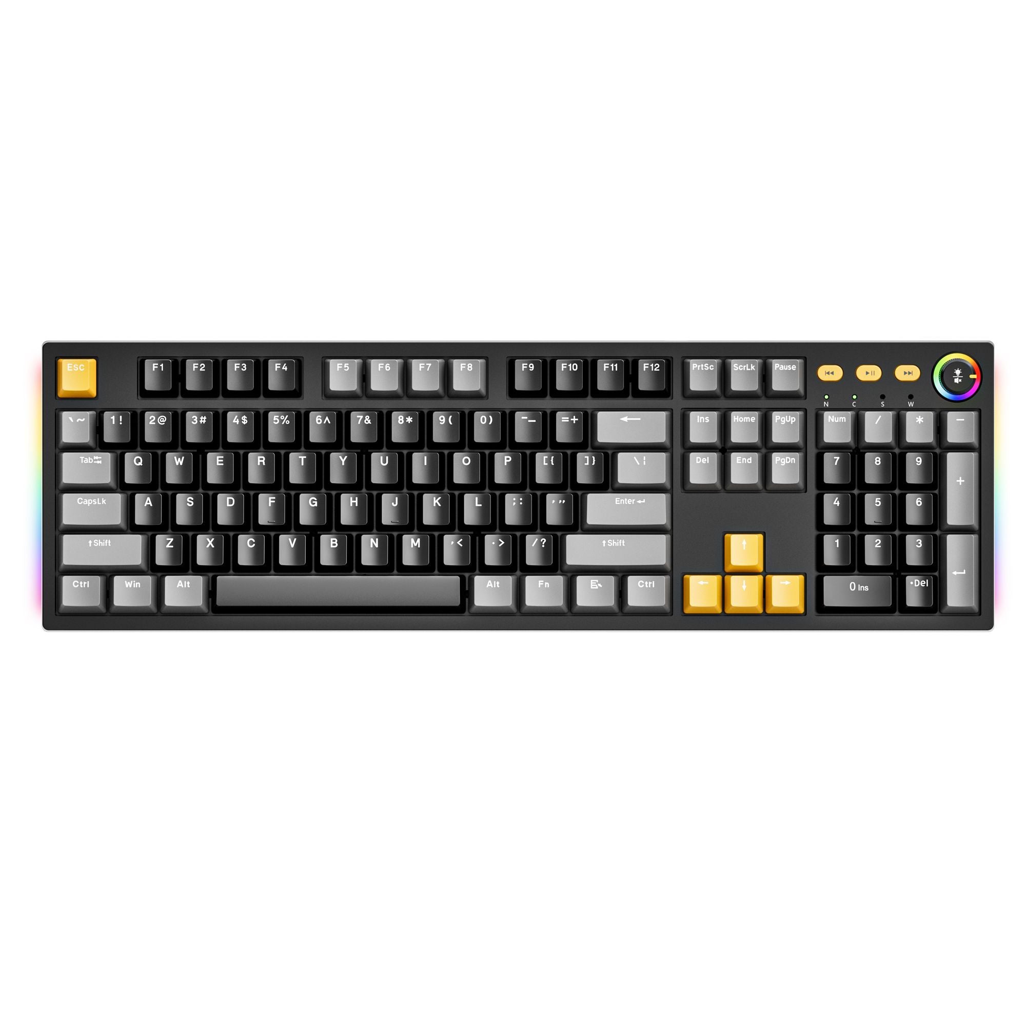 [TAIDU] KB03 Mechanical Keyboard — 82-Key, Red Switches, RGB Multi-Color Backlighting, Full-Key Rollover — Wired External Keyboard for Gaming & Office Use
