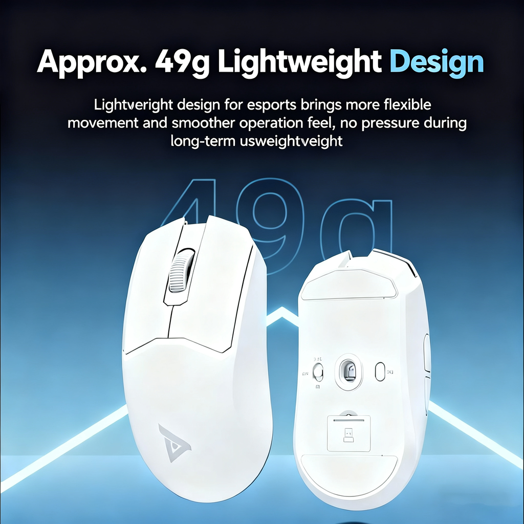 TAIDU TSG808 Lightweight 3395 Wireless Tri-Mode Gaming Mouse — Ultra-Lightweight, PUBG-Optimized, Bluetooth & 2.4G Esports Mouse