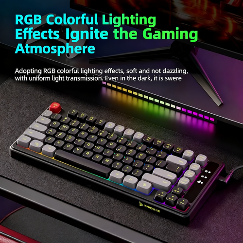 TAIDU Wired Gaming & Office Keyboard — 82-Key, Backlit, USB — Comfortable Tactile Feel — Suitable for Men, Women, Students, and Desktop Computers