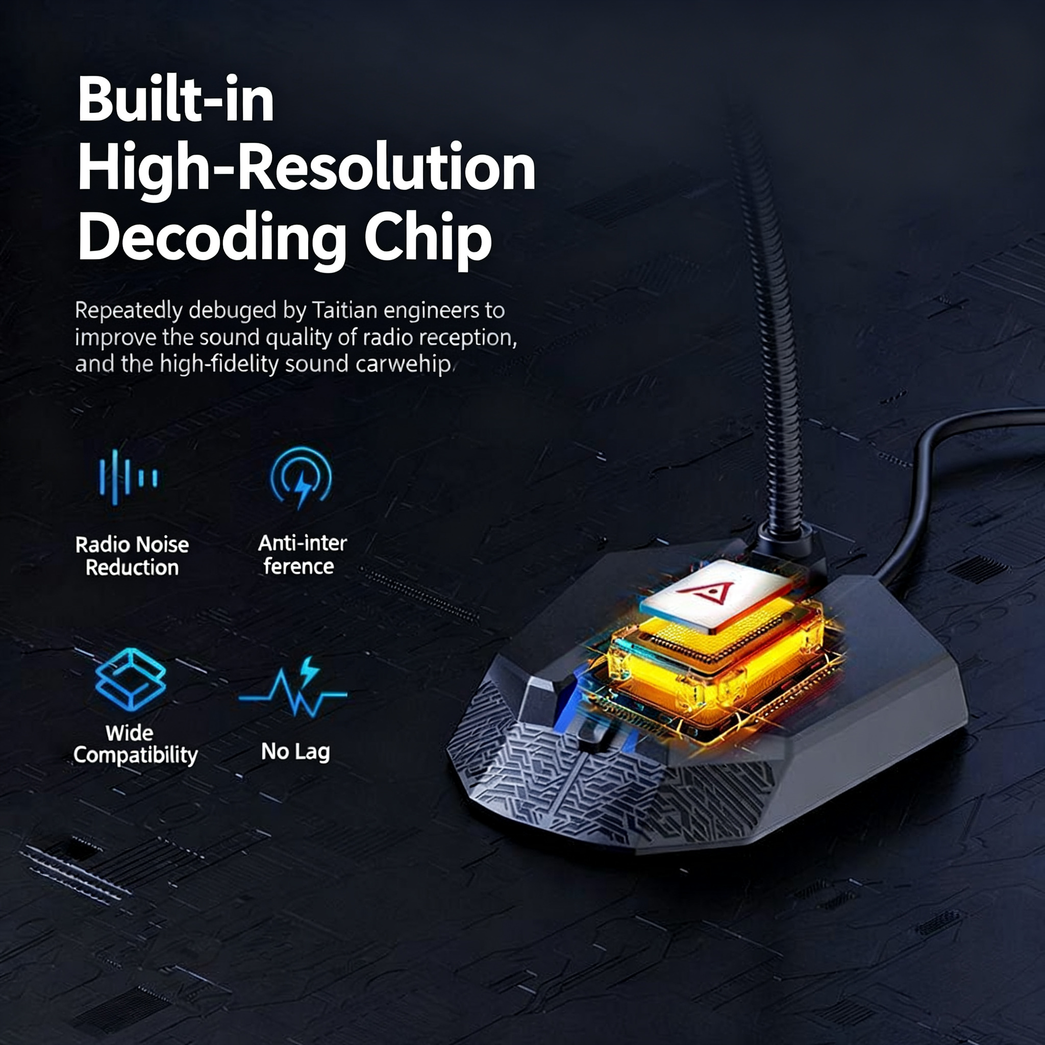 [TAIDU] TSP202 Desktop Microphone — Noise-Cancelling Mic for Gaming, Voice Chat, Live Streaming, Online Classes, Conferences, and Karaoke
