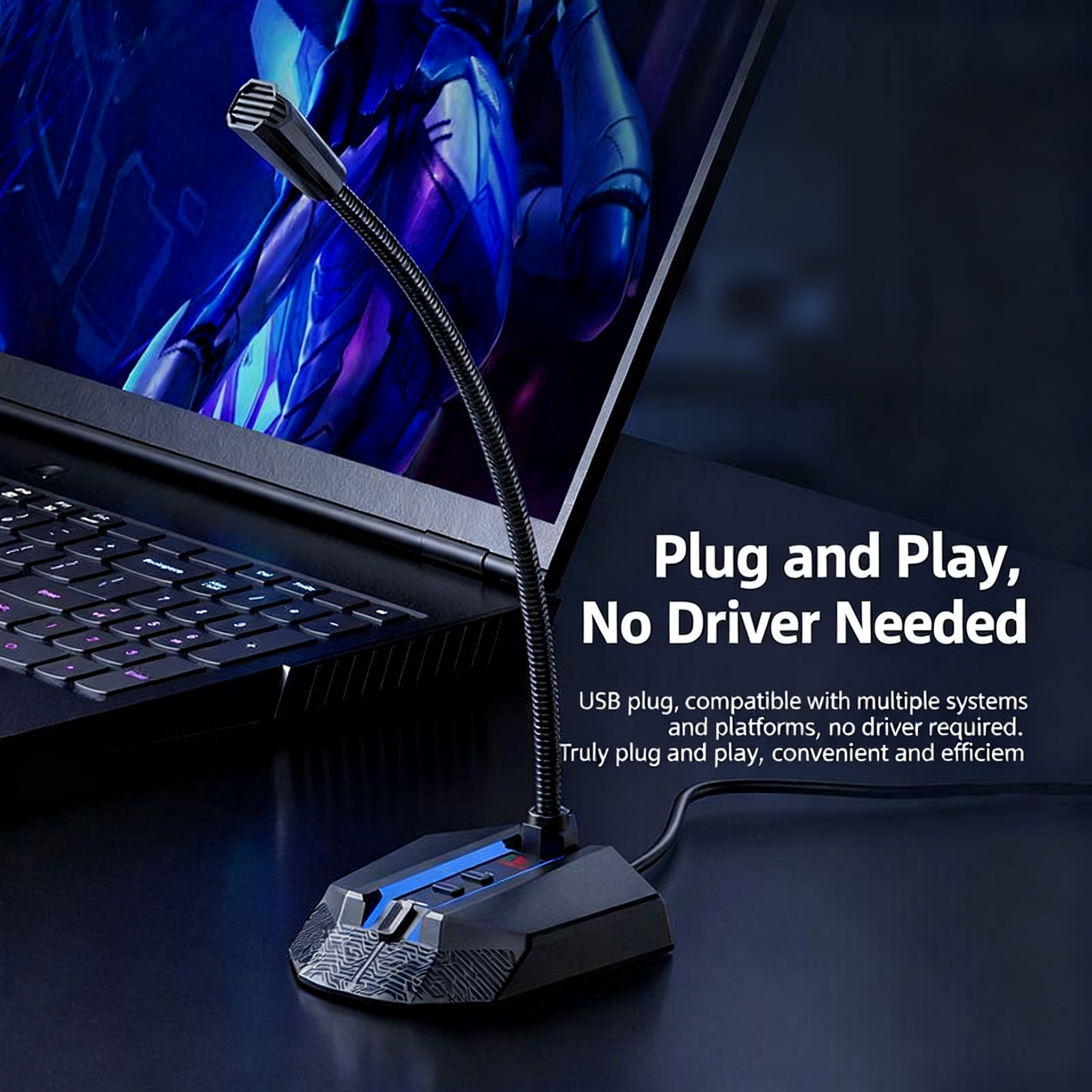 [TAIDU] TSP202 Desktop Microphone — Noise-Cancelling Mic for Gaming, Voice Chat, Live Streaming, Online Classes, Conferences, and Karaoke