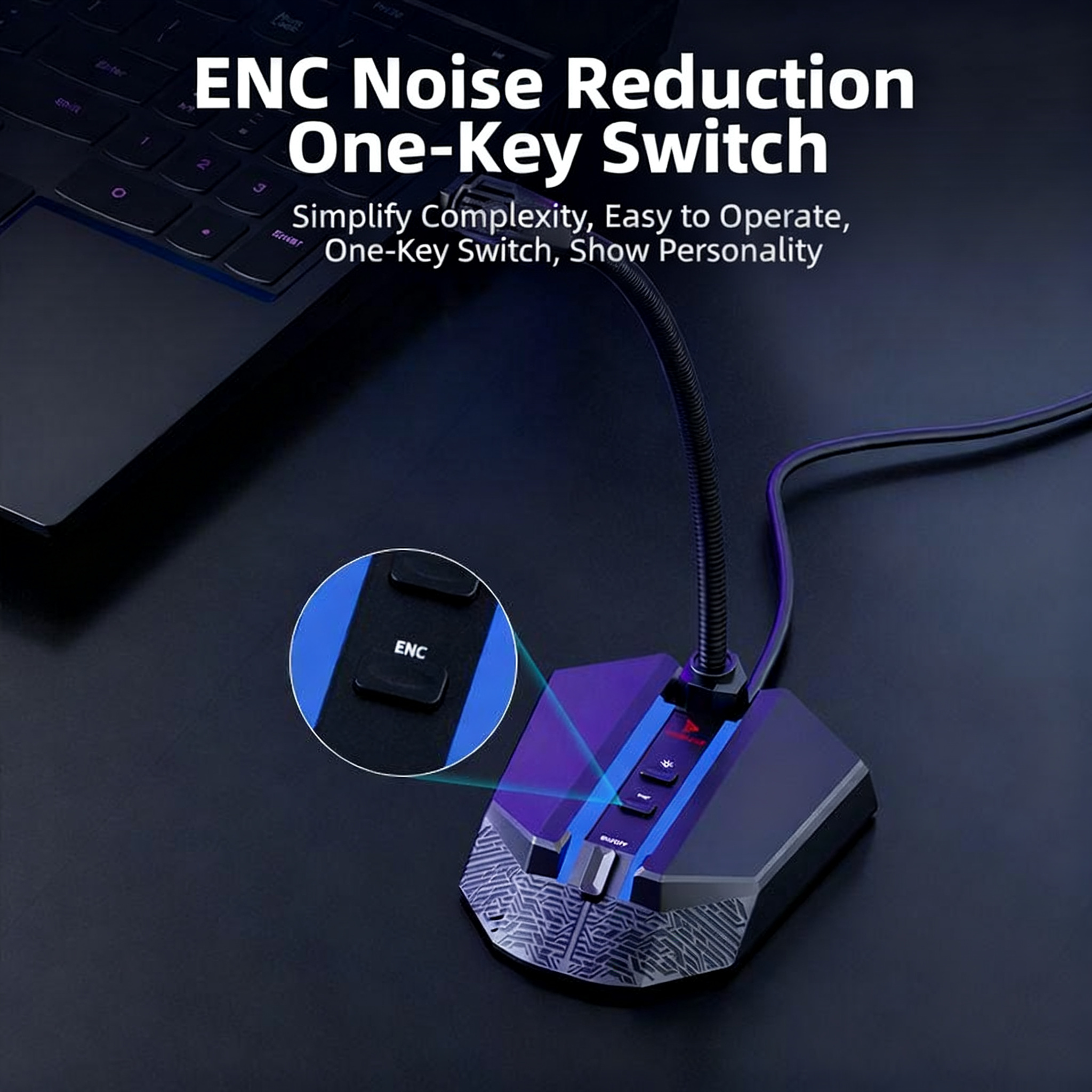 [TAIDU] TSP202 Desktop Microphone — Noise-Cancelling Mic for Gaming, Voice Chat, Live Streaming, Online Classes, Conferences, and Karaoke