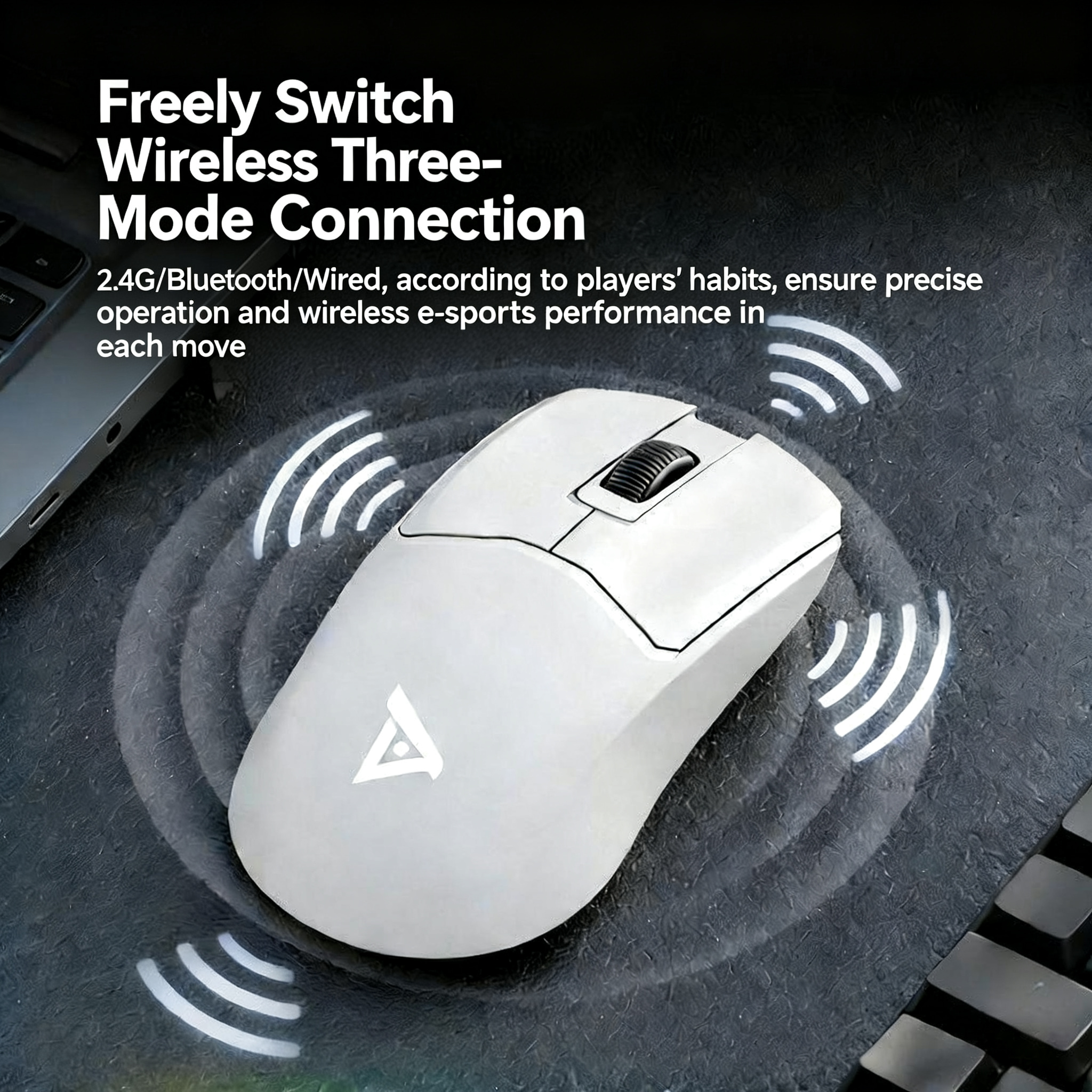 TAIDU TSG808 Lightweight 3395 Wireless Tri-Mode Gaming Mouse — Ultra-Lightweight, PUBG-Optimized, Bluetooth & 2.4G Esports Mouse