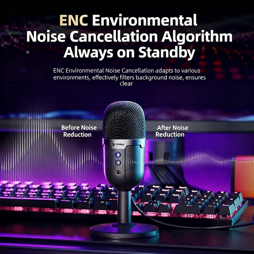 [TAIDU] 207 Desktop Microphone, New Model, Dedicated for Desktop and Laptop Live Streaming, with Monitoring Function, for Conferences and Online Classes, USB