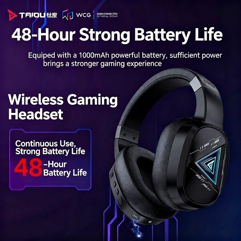 [TAIDU] Phantom 2.4G Quad-Mode Wireless Gaming Headset, Over-Ear, PC Universal, Bluetooth Gaming with Microphone THS320