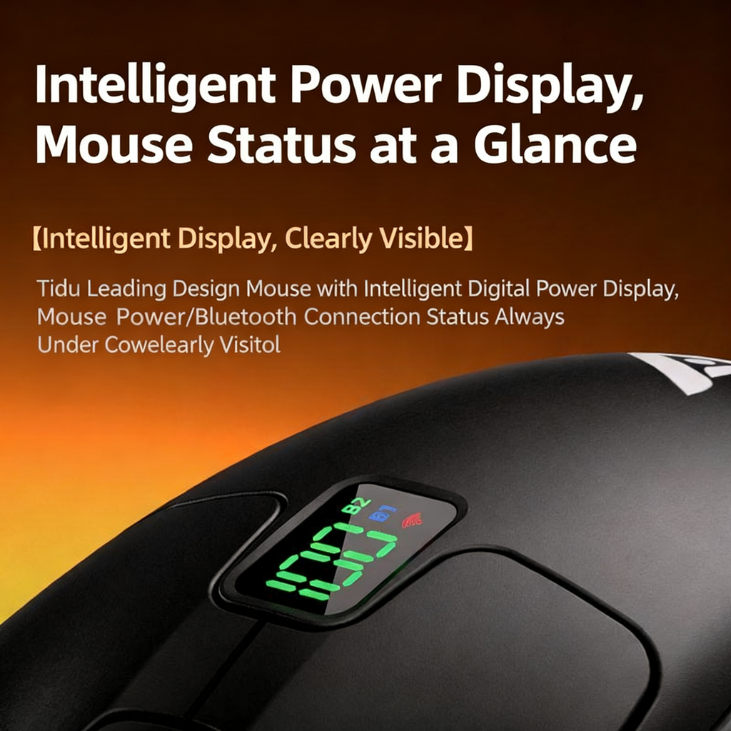 [TAIDU] 609 Series 2.4G Wireless Bluetooth Mouse, Wired, Professional Esports Gaming, Office Use, Lightweight, Digital Display