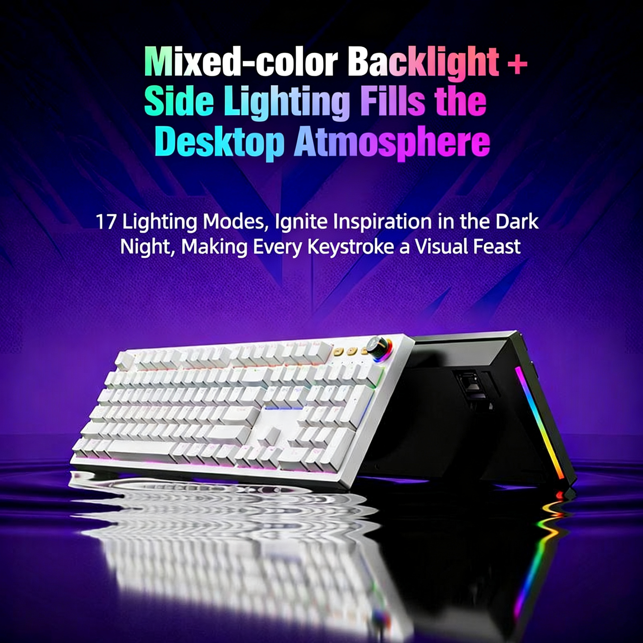 [TAIDU] KB03 Mechanical Keyboard — 82-Key, Red Switches, RGB Multi-Color Backlighting, Full-Key Rollover — Wired External Keyboard for Gaming & Office Use