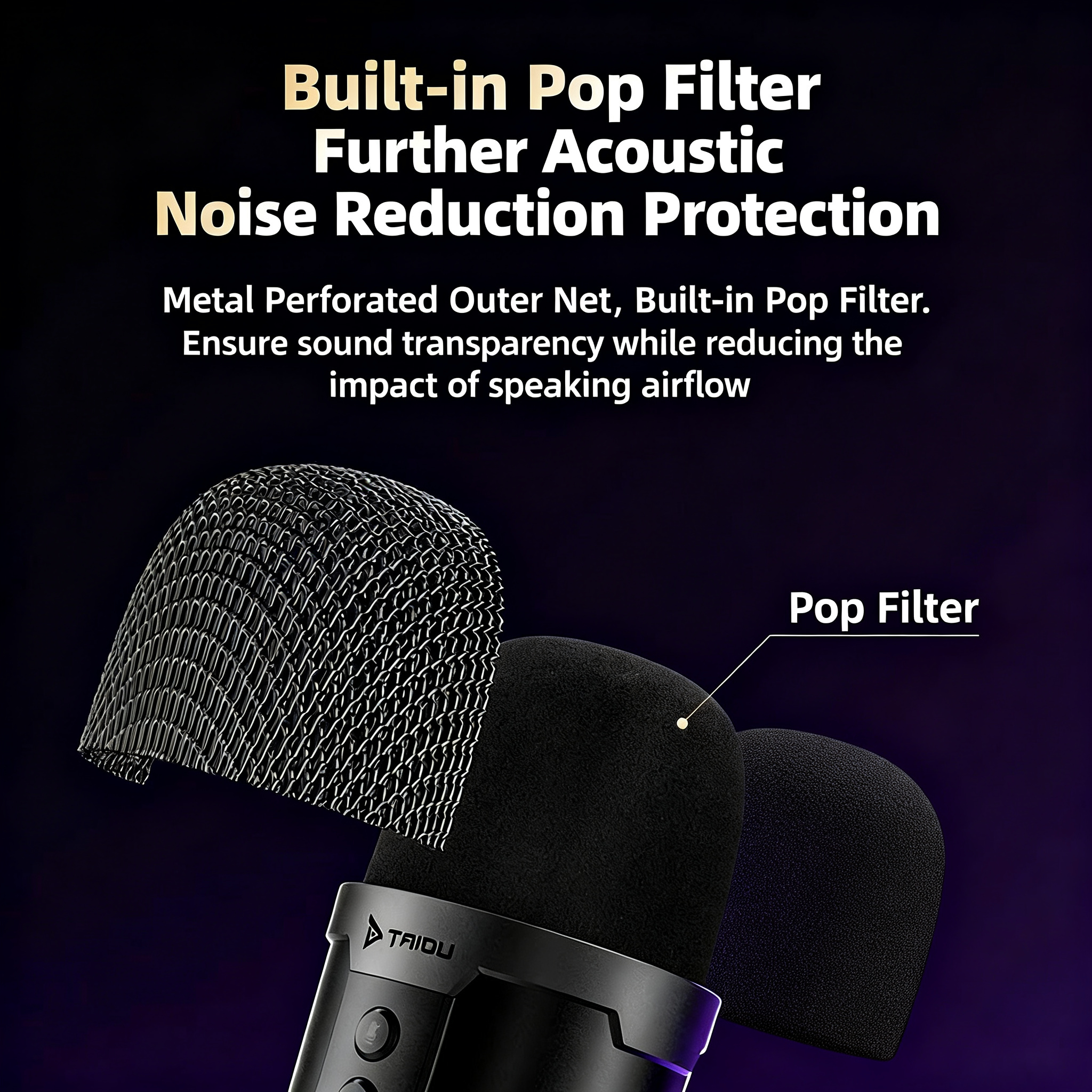 [TAIDU] 207 Desktop Microphone, New Model, Dedicated for Desktop and Laptop Live Streaming, with Monitoring Function, for Conferences and Online Classes, USB